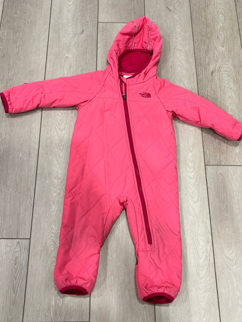 The North Face Girls Bright Pink Hooded One-Piece